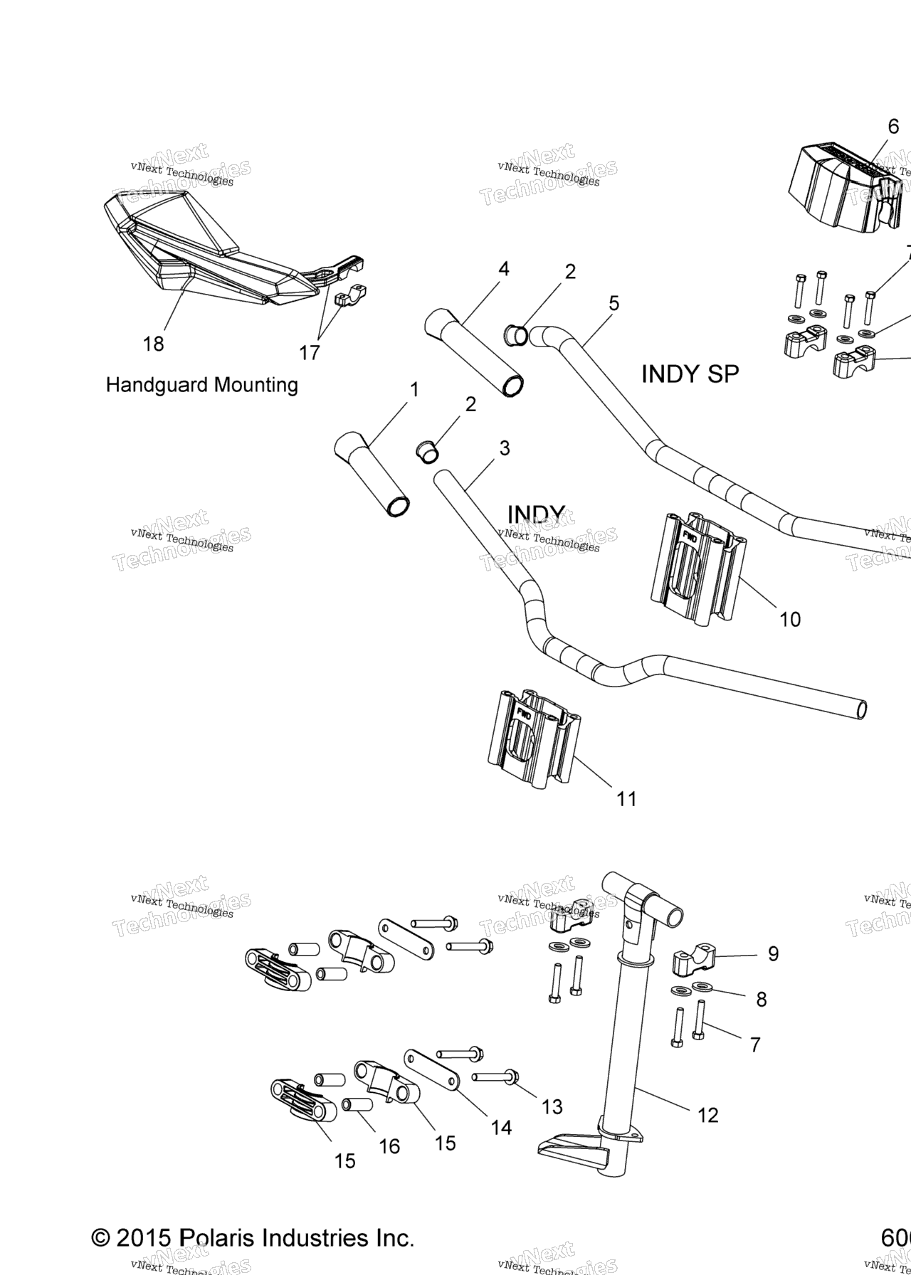 Схема узла Steering, Upper & Handlebar Asm. All Options