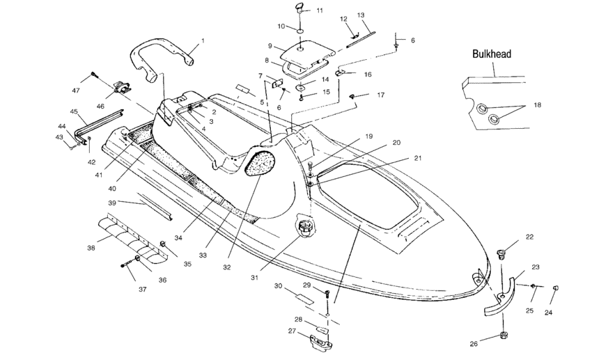 Схема узла Hull And Body (B994596) Для Polaris Sltx-B