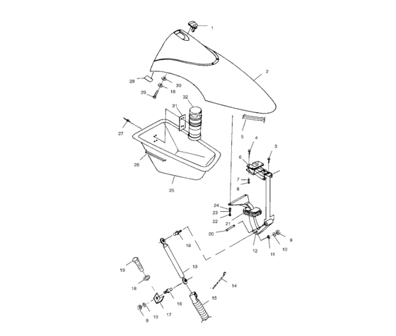 Схема узла Front Storage Compartment (W014999D) Для Polaris Int\'l Pro 1200