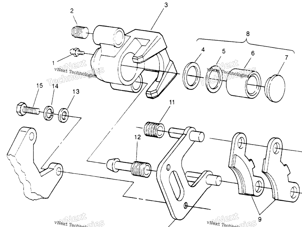 Схема узла Front Brake Assembly 6X6 400L U.s. , Swedish S958740 & Norwegian