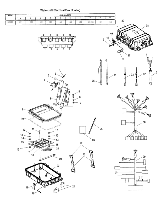 Схема узла Electrical Box (W005098D) Для Polaris Genesis Ffi