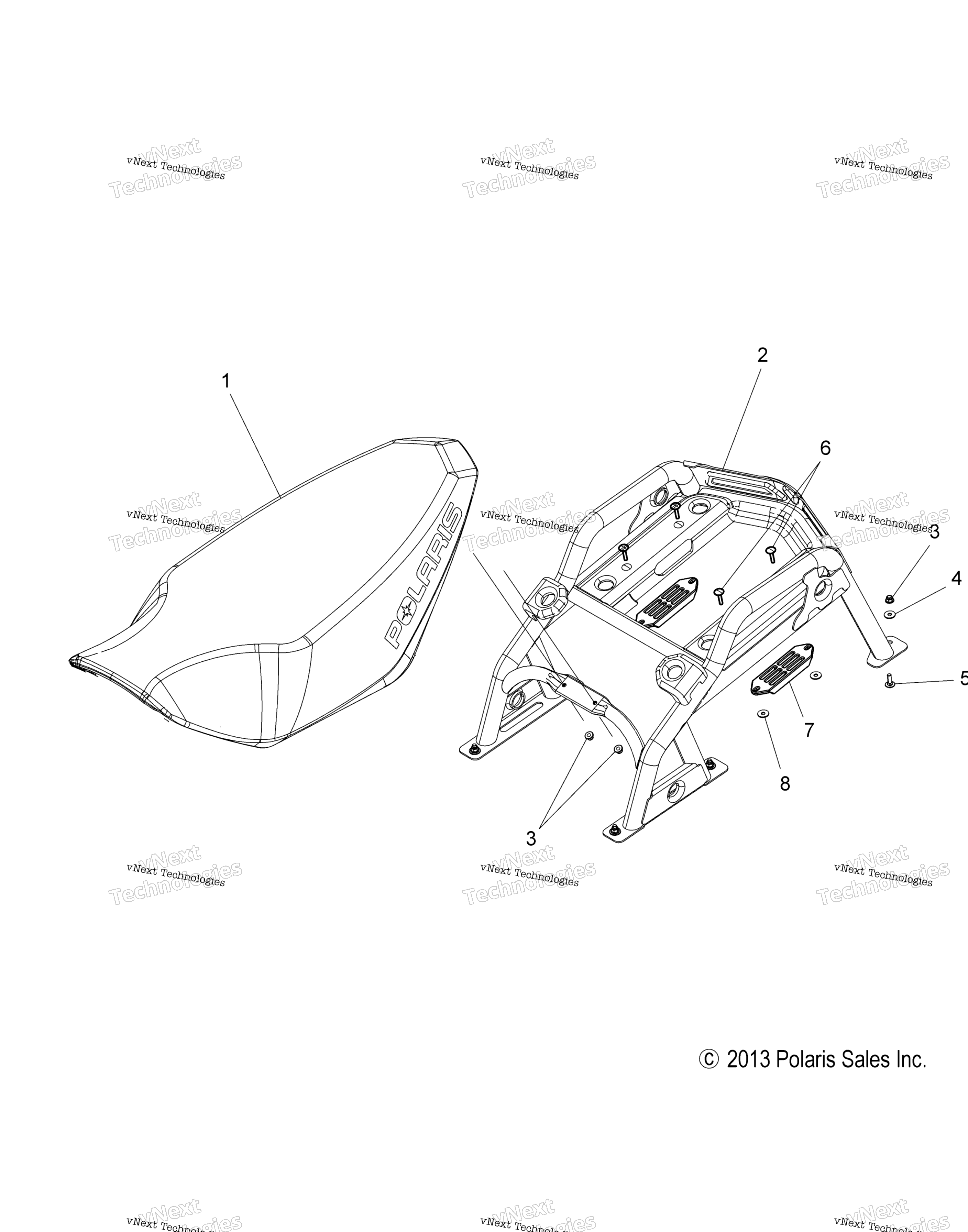 Схема узла Body, Seat Asm. & Rear Rack
