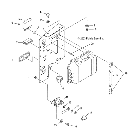 Схема узла Electrical Box Mounting (W045297Da/Ia/Ib) Для Polaris Freedom