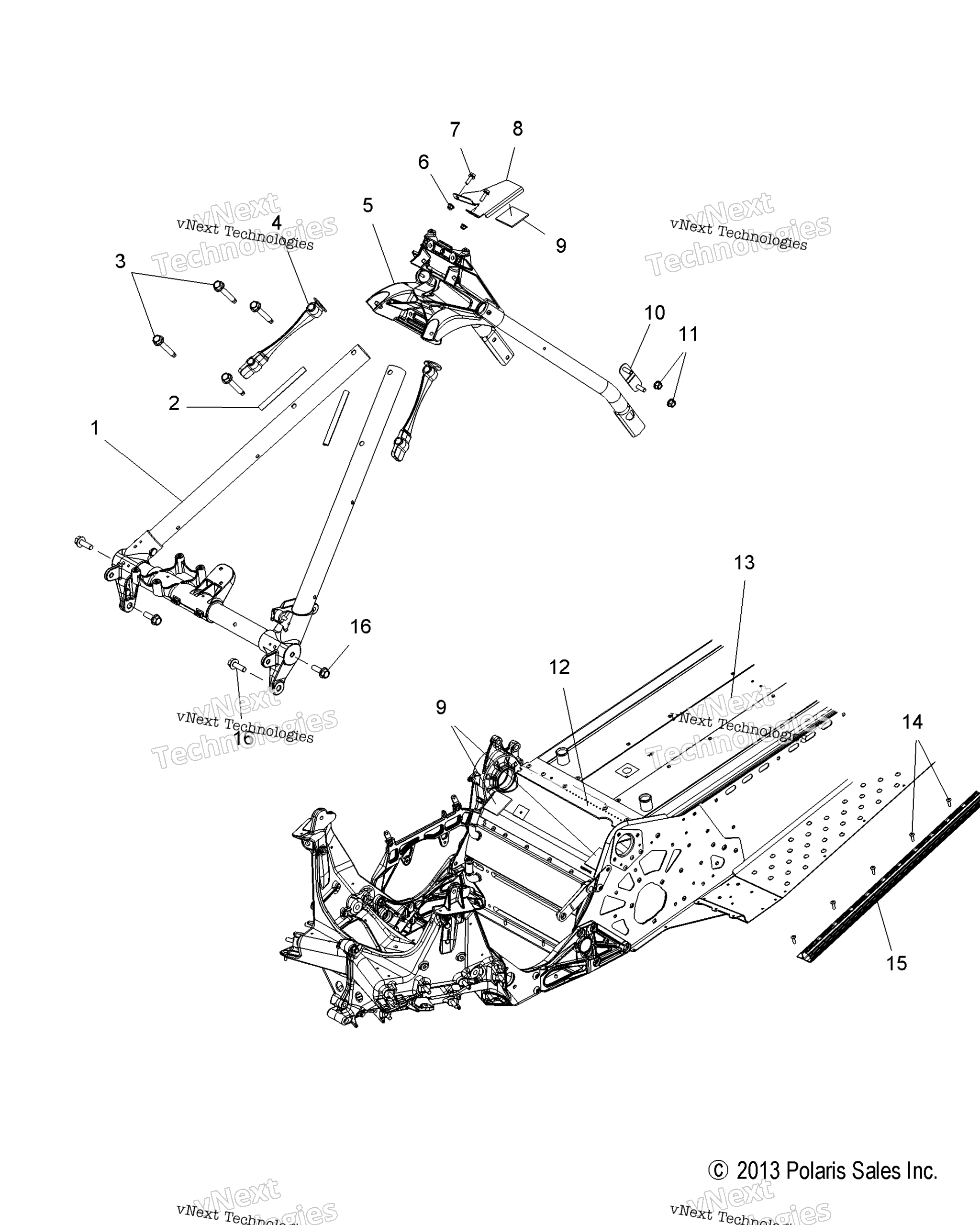 Схема узла Chassis, Chassis Asm. & Over Structure All Options