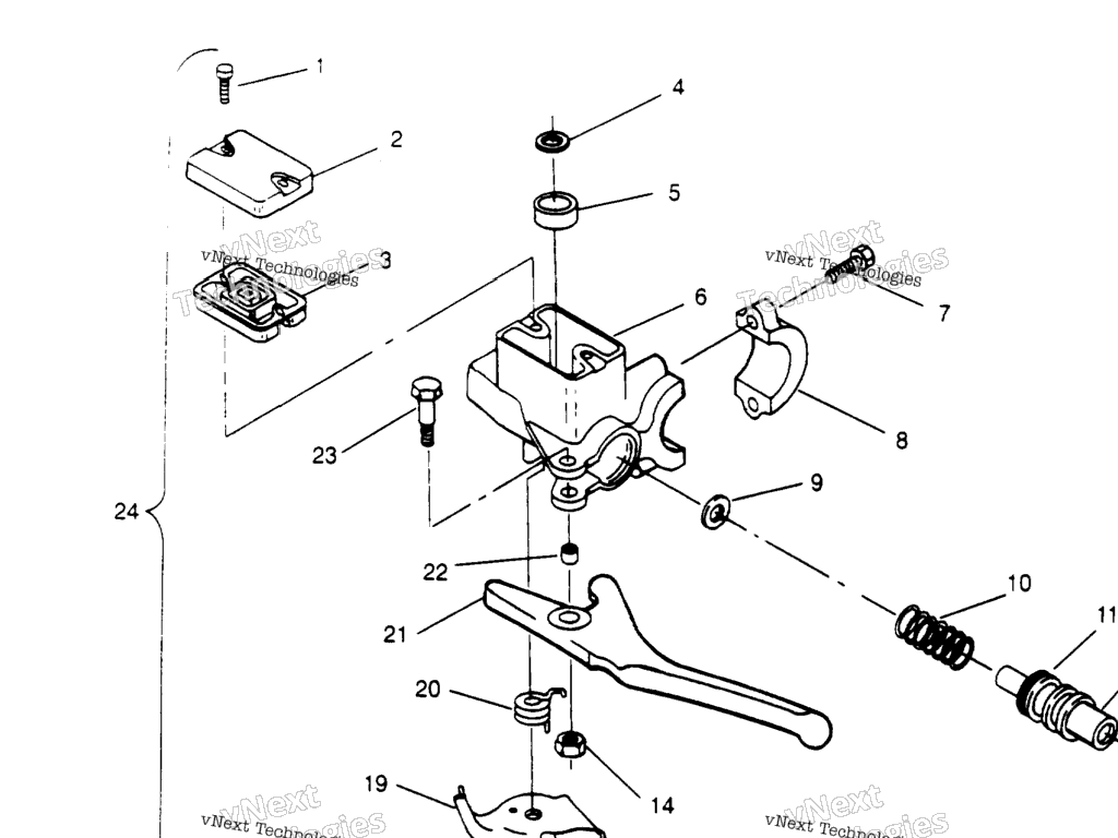 Схема узла Сборка Главного Цилиндра 600 Xcr