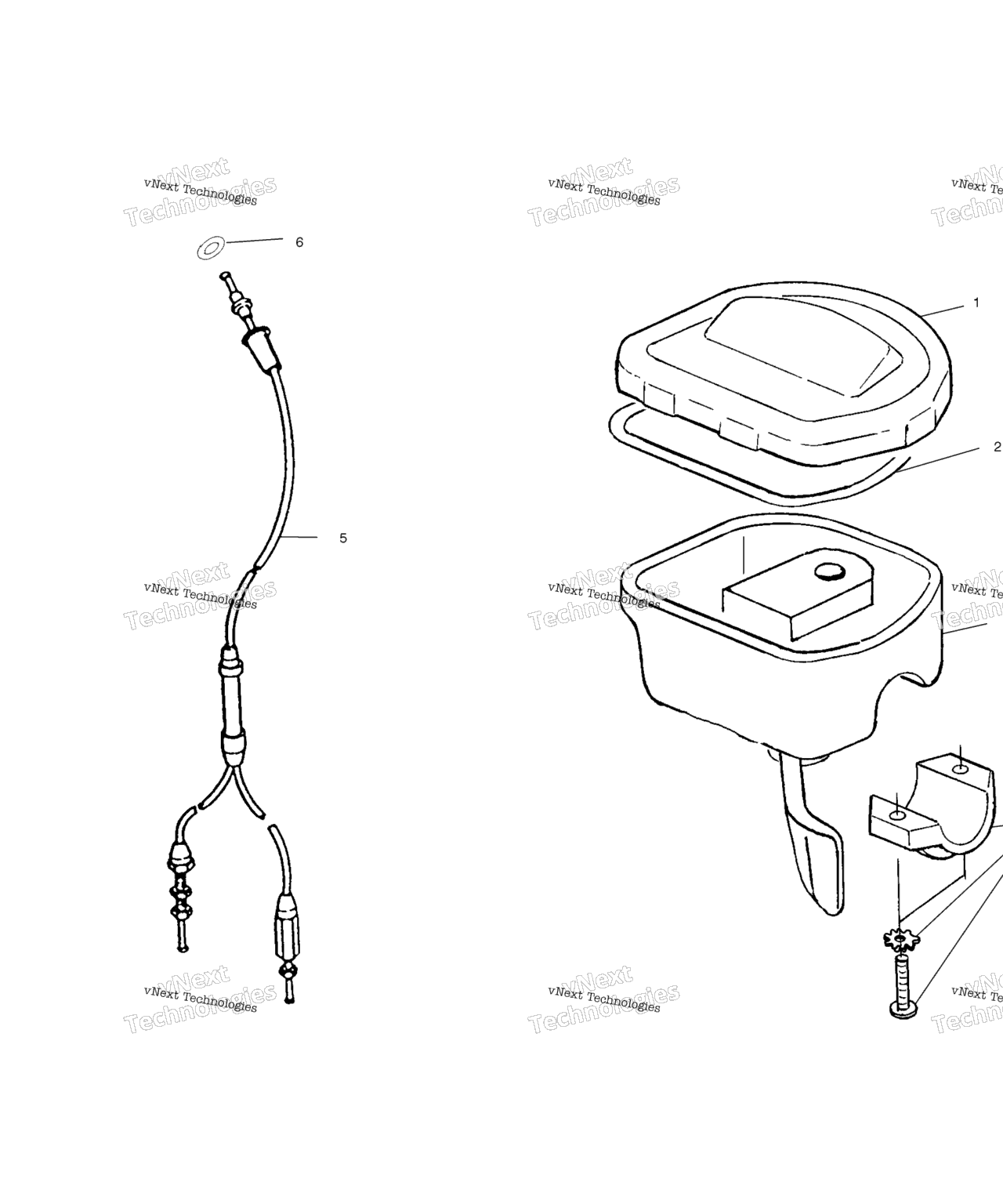Схема узла Controls Throttle Asm./Cable