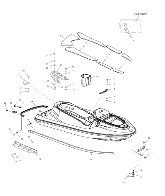 Схема узла Hull And Body (W015197D) Для Polaris Int\'l Virage