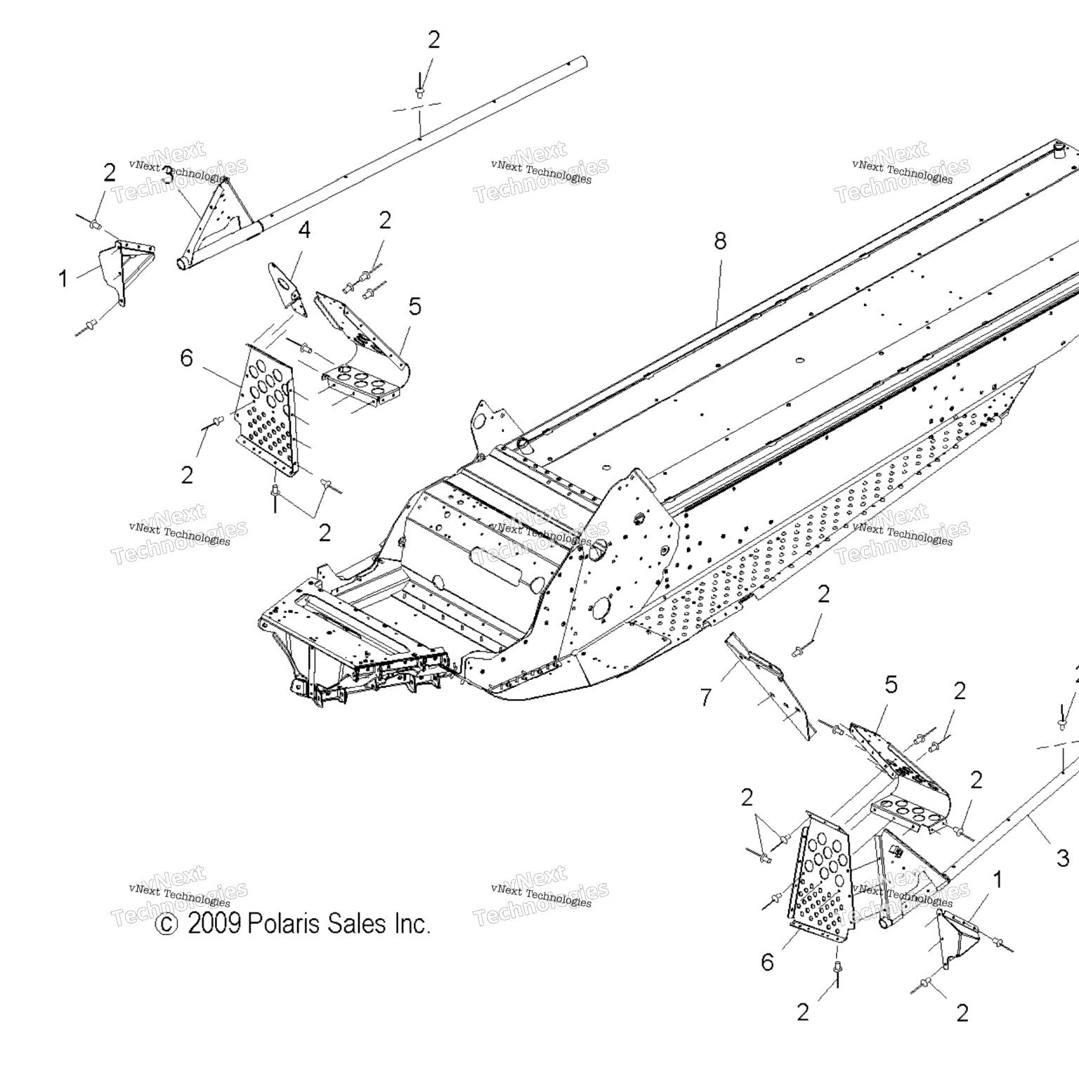 Схема узла Chassis, Chassis Asm., & Footwell Asm., Lh/Rh