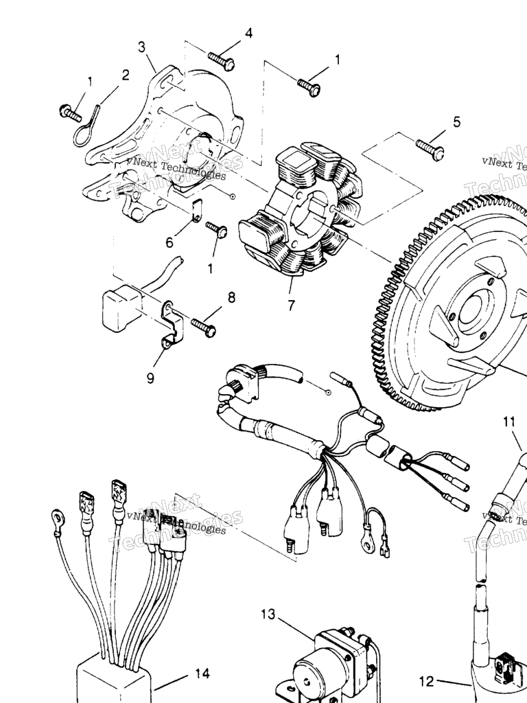 Схема узла Magneto Assembly 6X6 400L U.s. , Swedish S958740 & Norwegian N