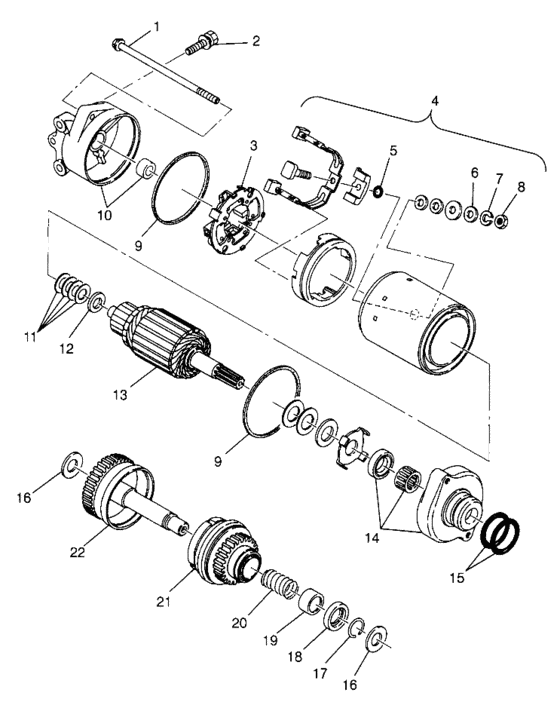 Схема узла Электростартер (Sl 780 B974088 And Intl. Sl 780 I974088) Для Polaris Intl Sl 780