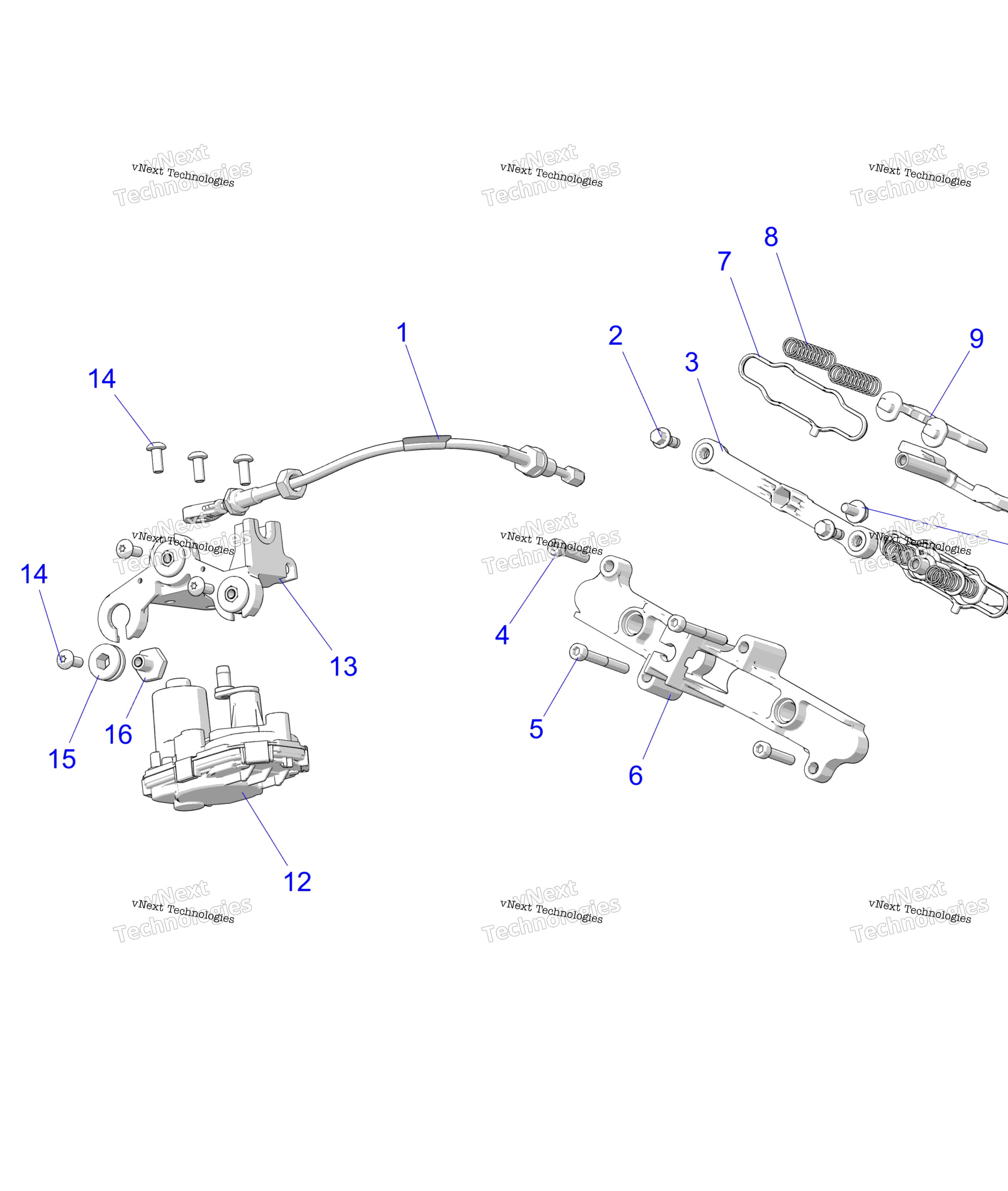 Схема узла Engine, Exhaust Valve Asm. And Actuator