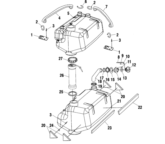 Схема узла Топливный Бак (W015098D) Для Polaris Int\'l Genesis I