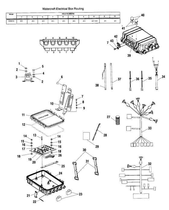 Схема узла Electrical Box (W015098D) Для Polaris Int\'l Genesis I
