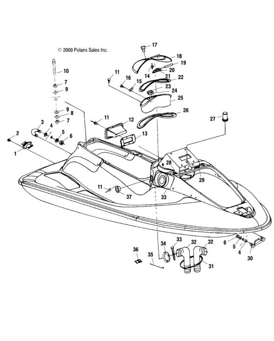 Схема узла Hull And Body (W004699D) Для Polaris Slx