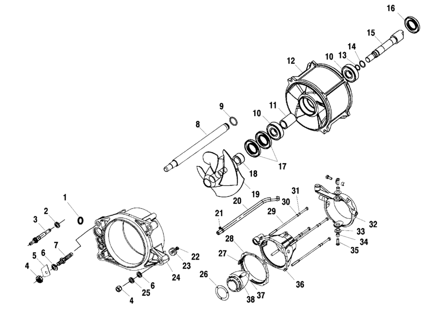 Схема узла Propulsion (W005098D) Для Polaris Genesis Ffi