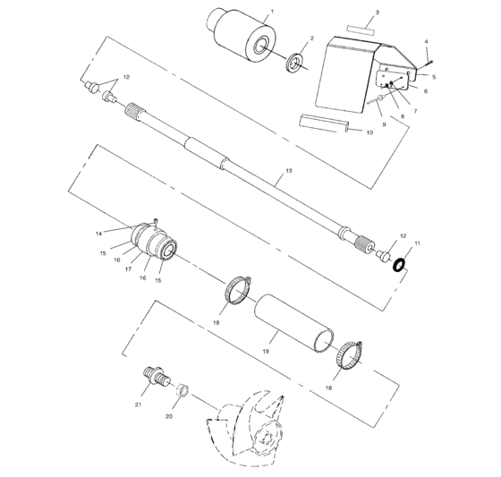 Схема узла Drive System (W015099D) Для Polaris Int\'l Genesis