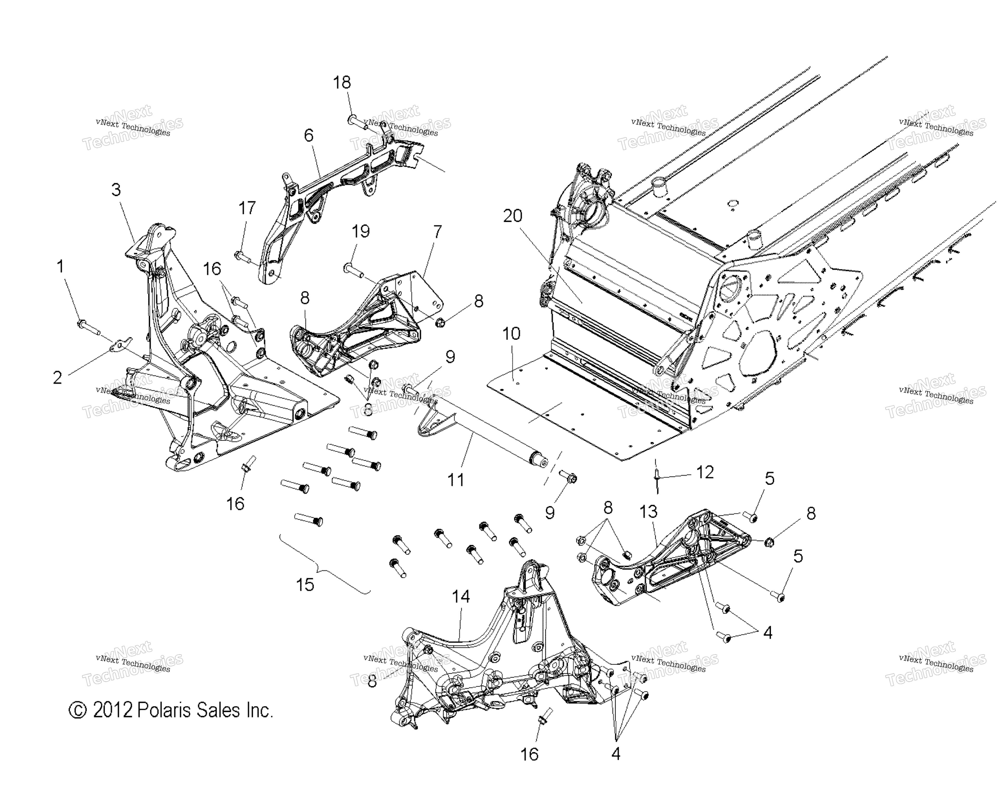 Схема узла Chassis, Bulkhead Asm. All Options