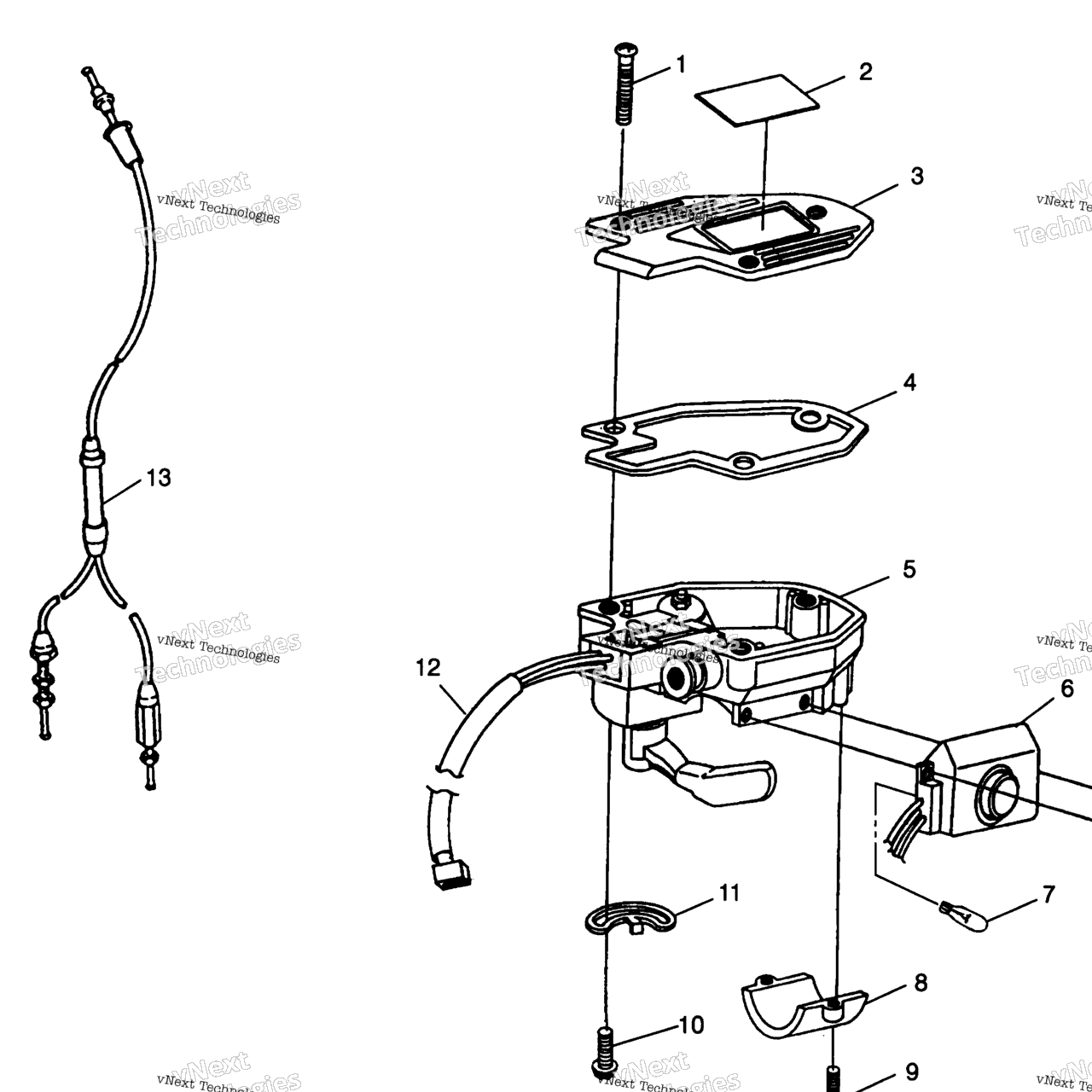 Схема узла Controls Throttle Asm./Cable S98Ac42E