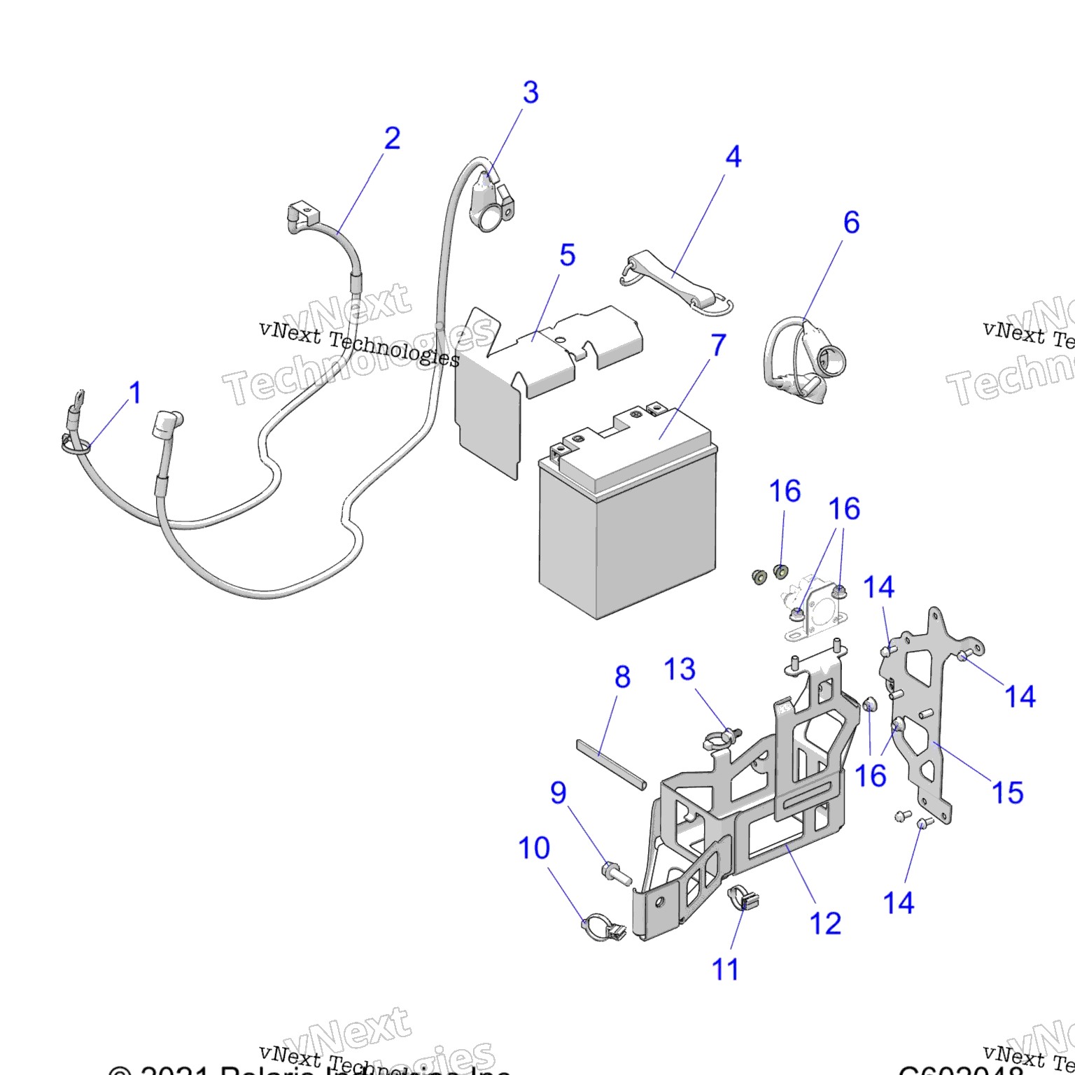 Схема узла Electrical, E.s. Battery/Box & Cables E.s. Option