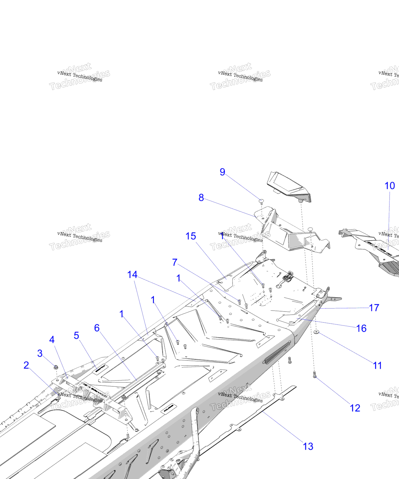 Схема узла Chassis, Rear, Misc. Covers And Snowflap