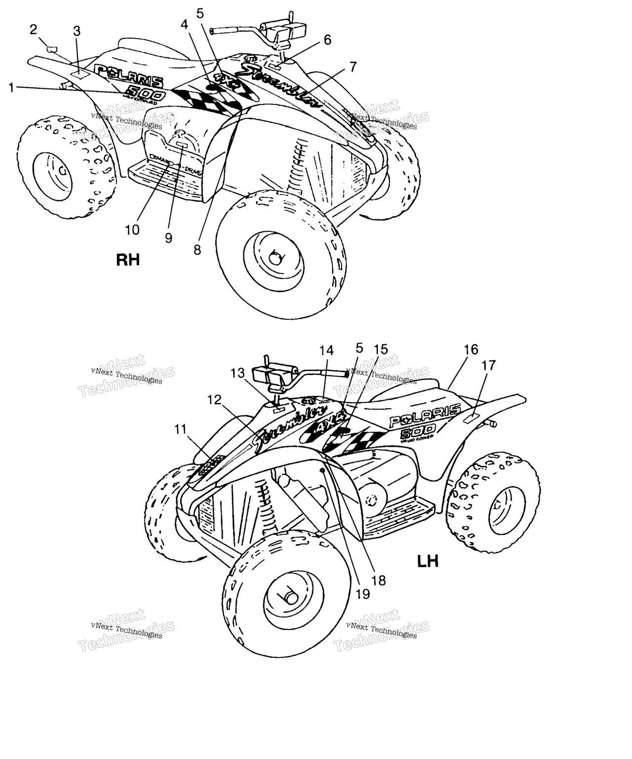 Схема узла Стикеры Scrambler 500