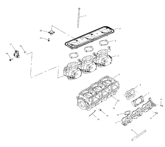 Схема узла Дроссель (W005098I) Для Polaris Genesis Ffi