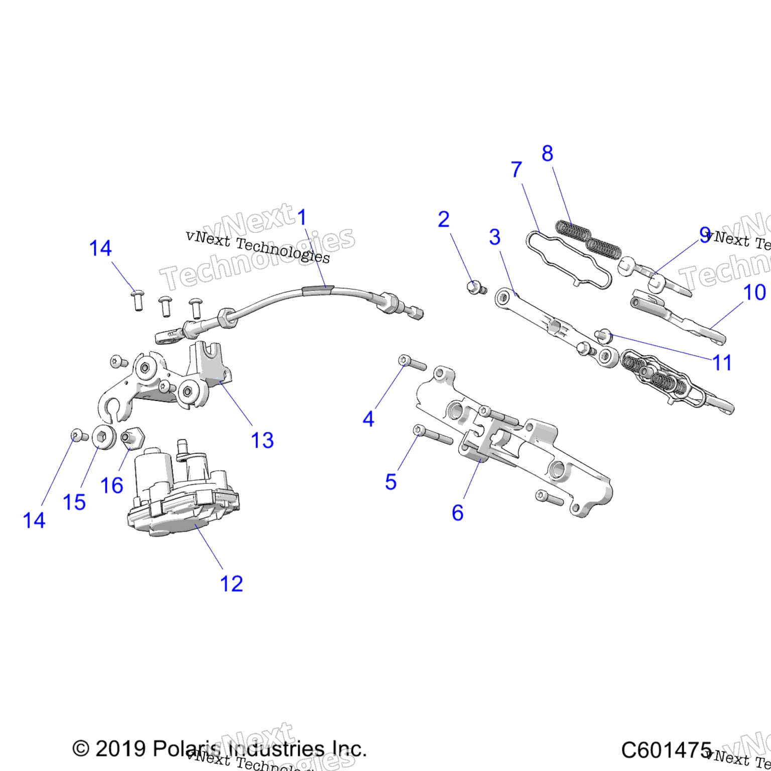 Схема узла Engine, Exhaust Valve Asm. And Actuator All Options