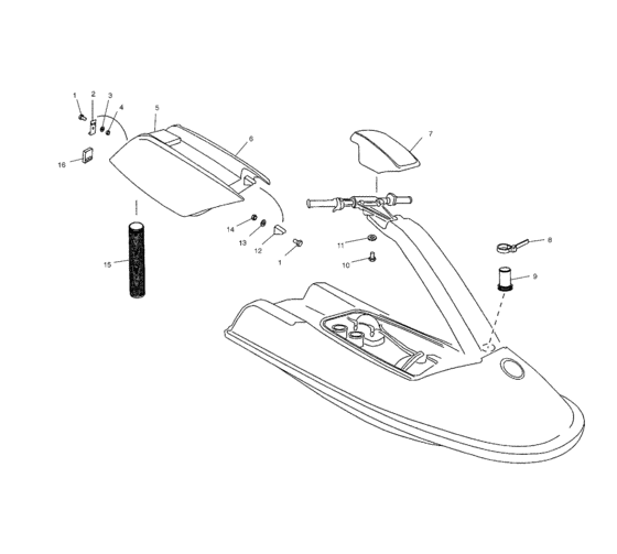 Схема узла Upper Engine Hood (W025402D) Для Polaris Octane