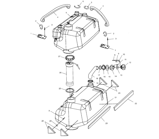 Схема узла Топливный Бак (W025098D/W025098C/W025098I) Для Polaris Genesis I