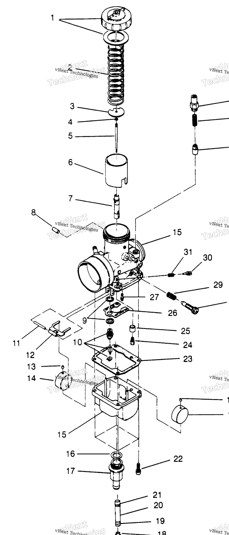 Схема узла Карбюраторы 500 Carb 0962764 500 Carb Sks Европейские 500 Carb Sks E