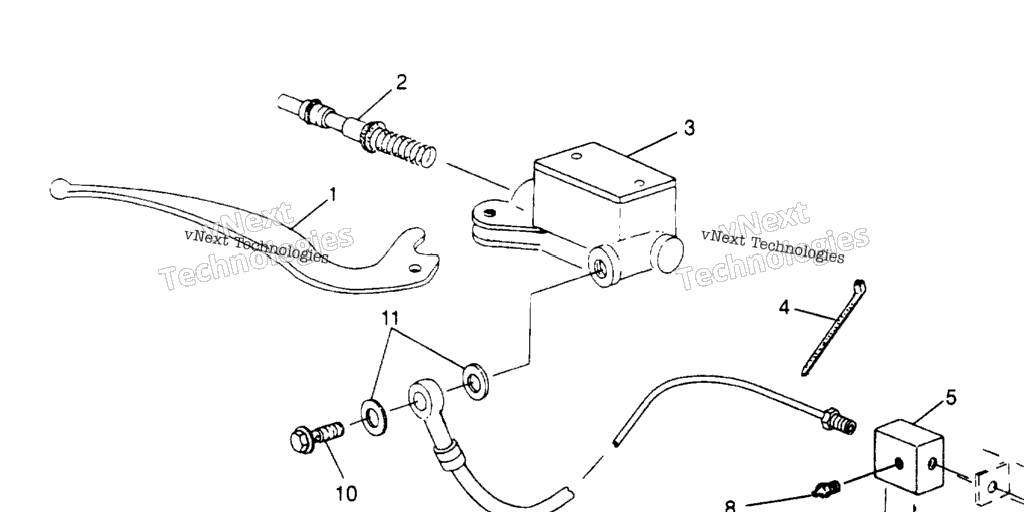 Схема узла Controls Rh Master Cylinder/Brake Line 6X6 400L U.s. , Swedish