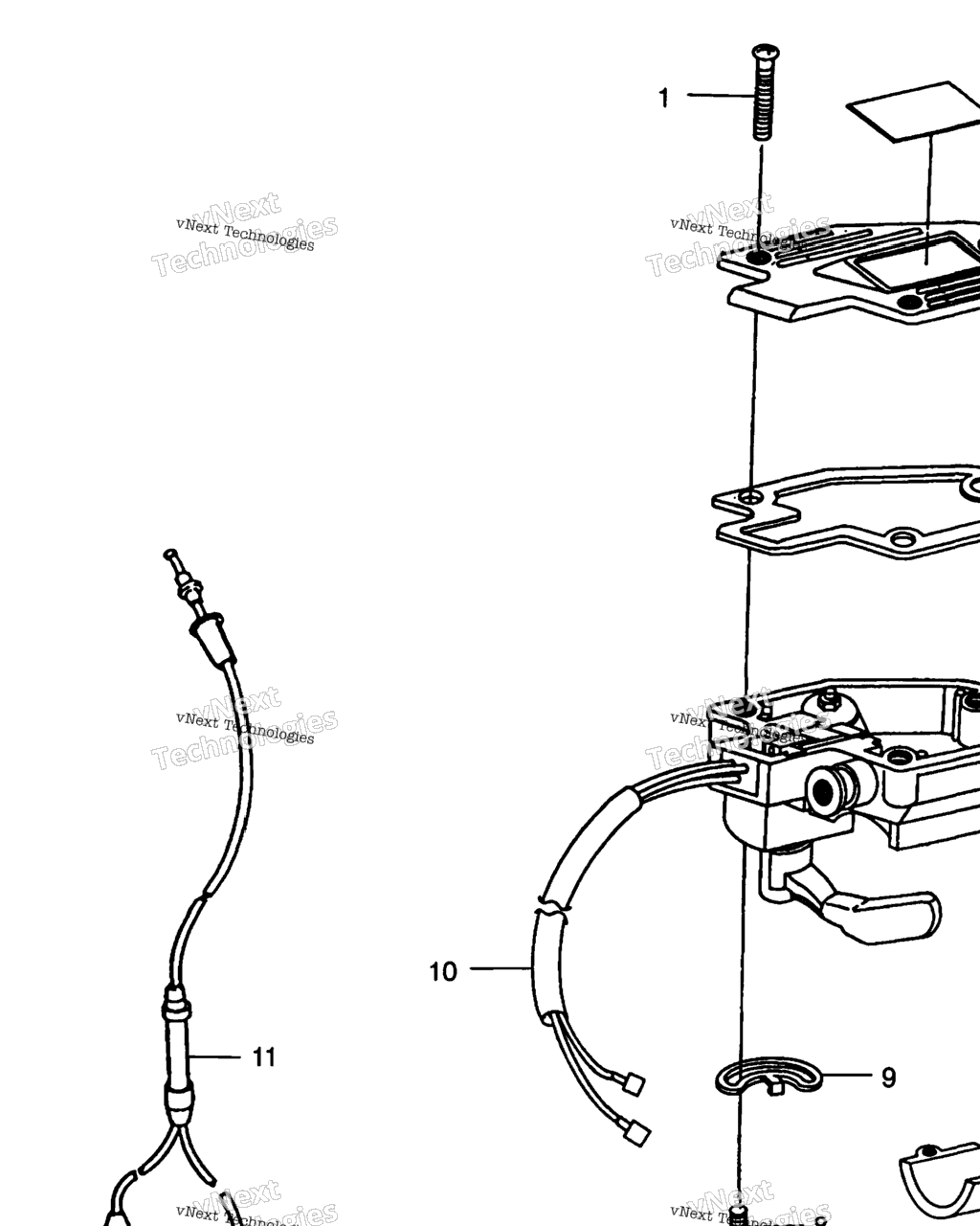 Схема узла Controls Throttle Asm./Cable