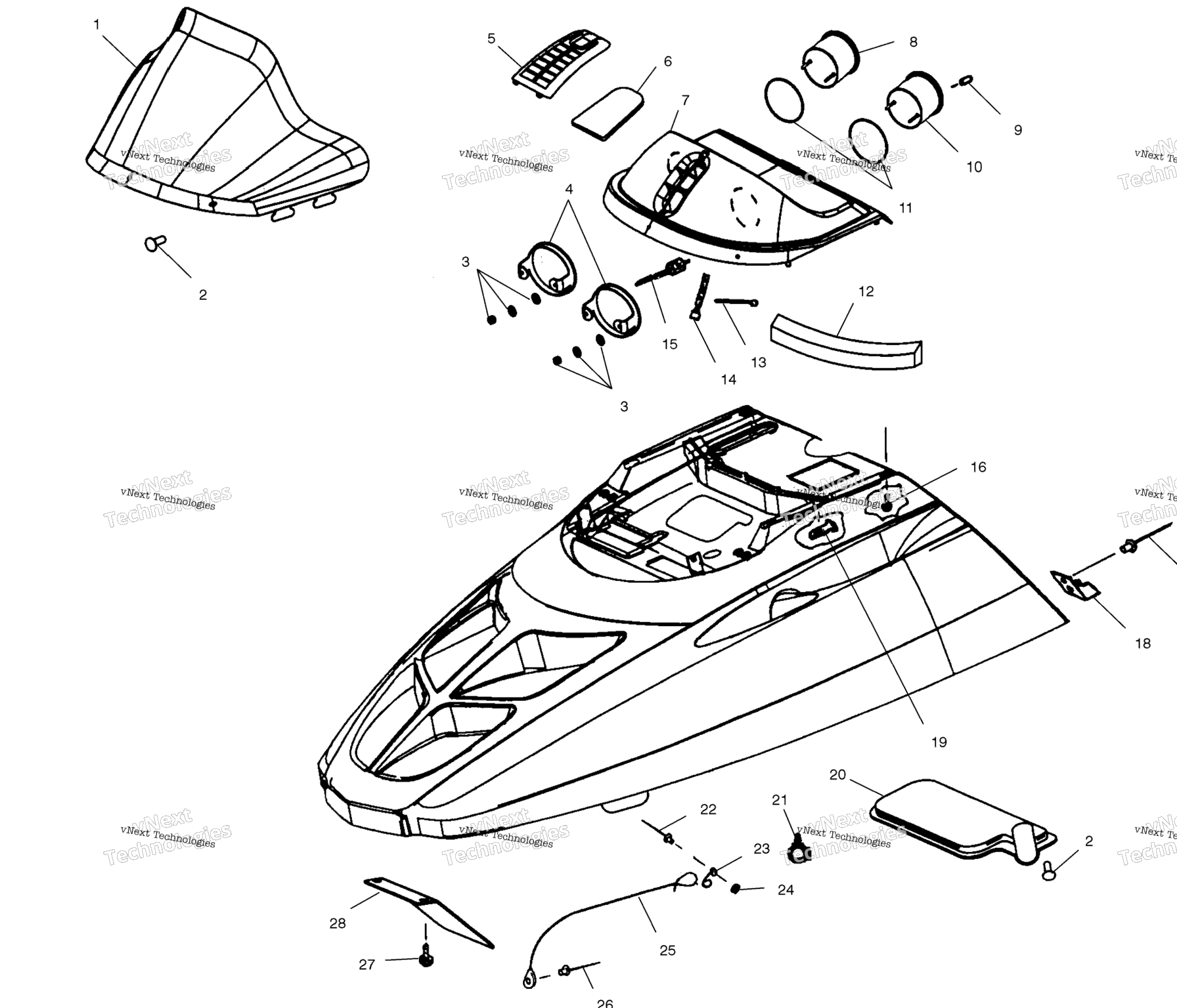 Схема узла Капот S01Sm8Bsc