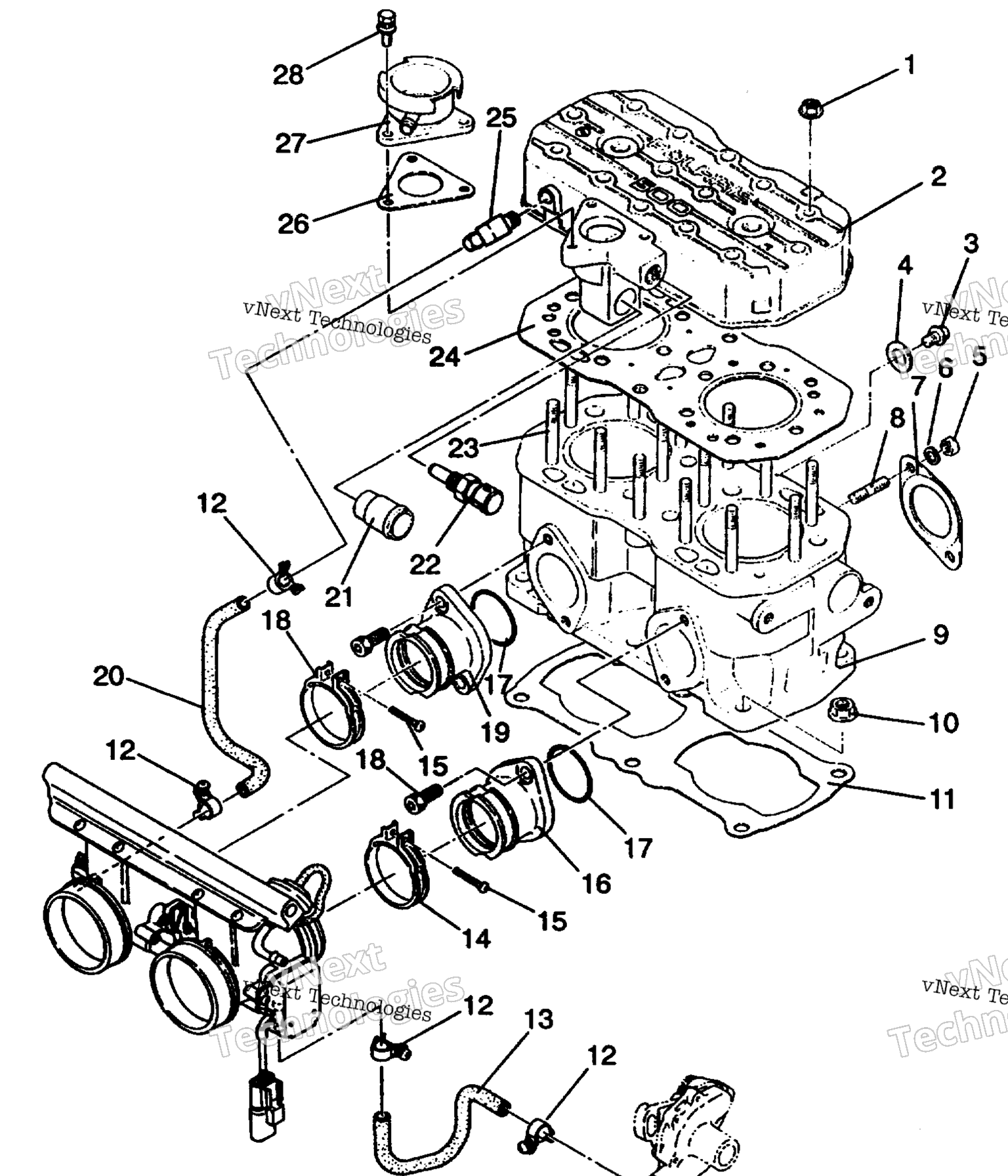 Схема узла Цилиндровая Группа 500 Efi 0942774 & Efi Sks 0942574