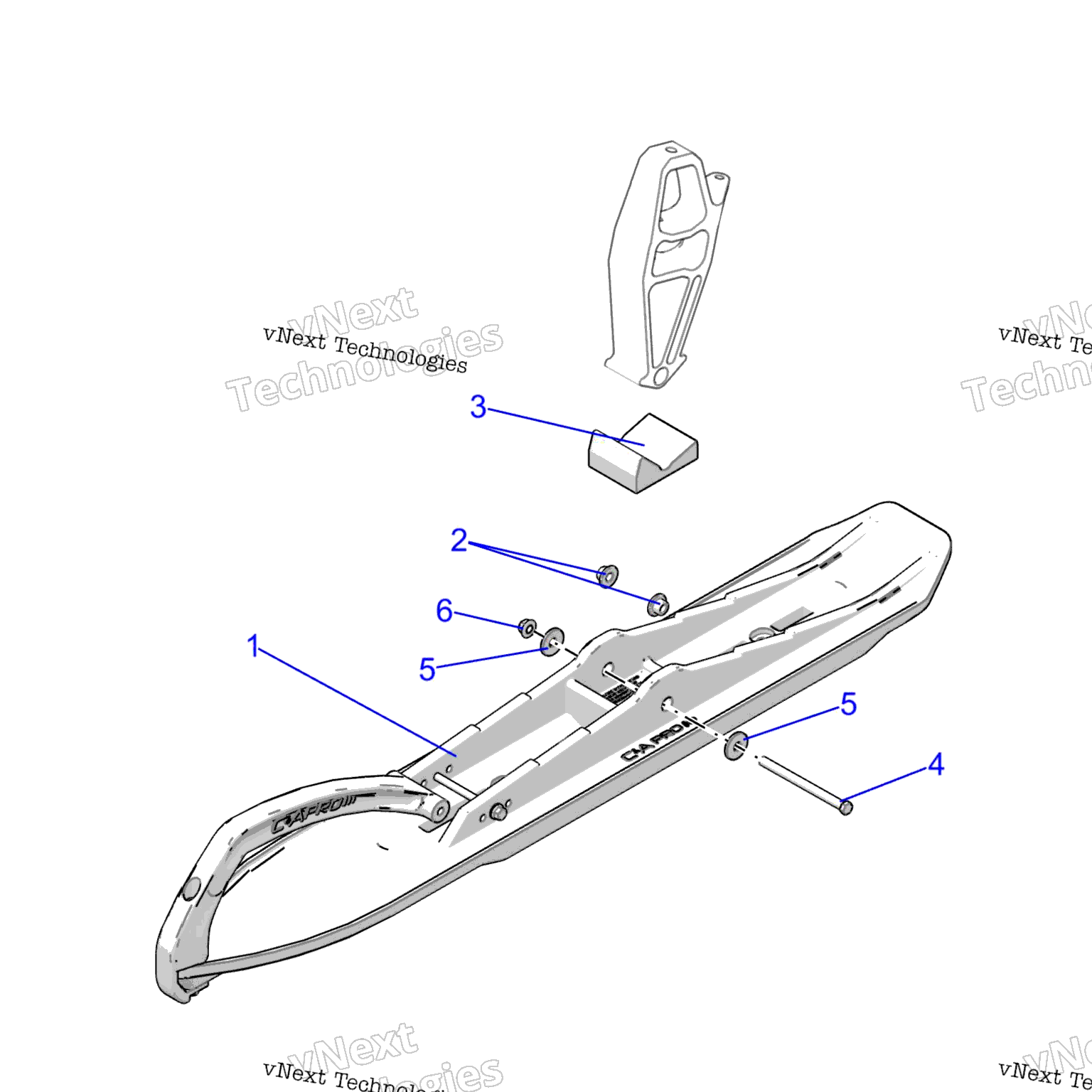 Схема узла Steering, Ski Asm. S23Mdx6Dsa/6Dea