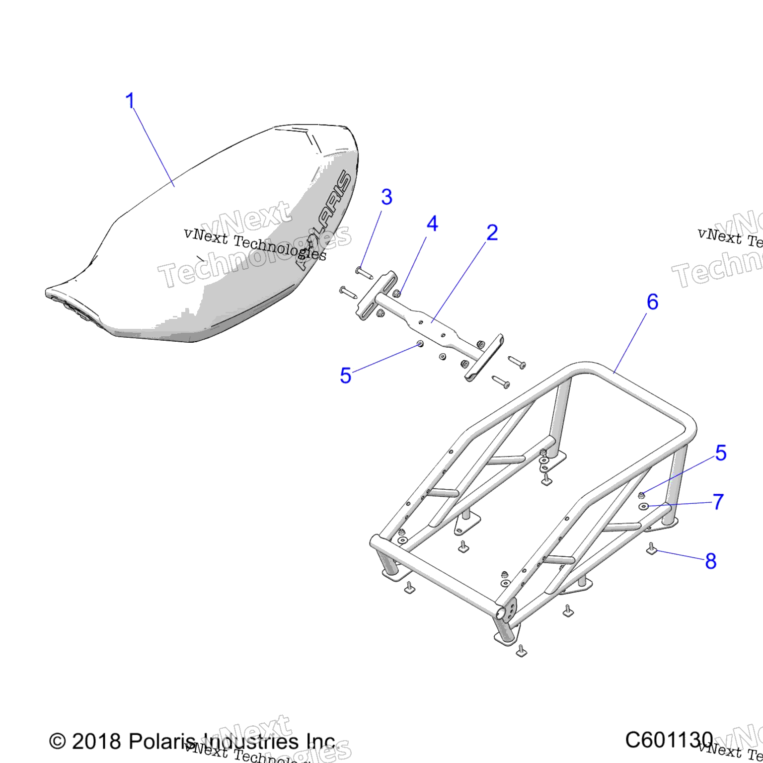 Схема узла Body, Seat Asm. & Rack