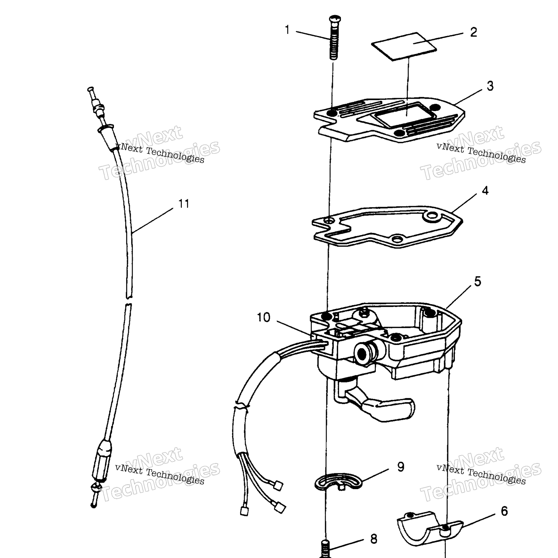 Схема узла Controls Throttle Asm./Cable Magnum 2X4