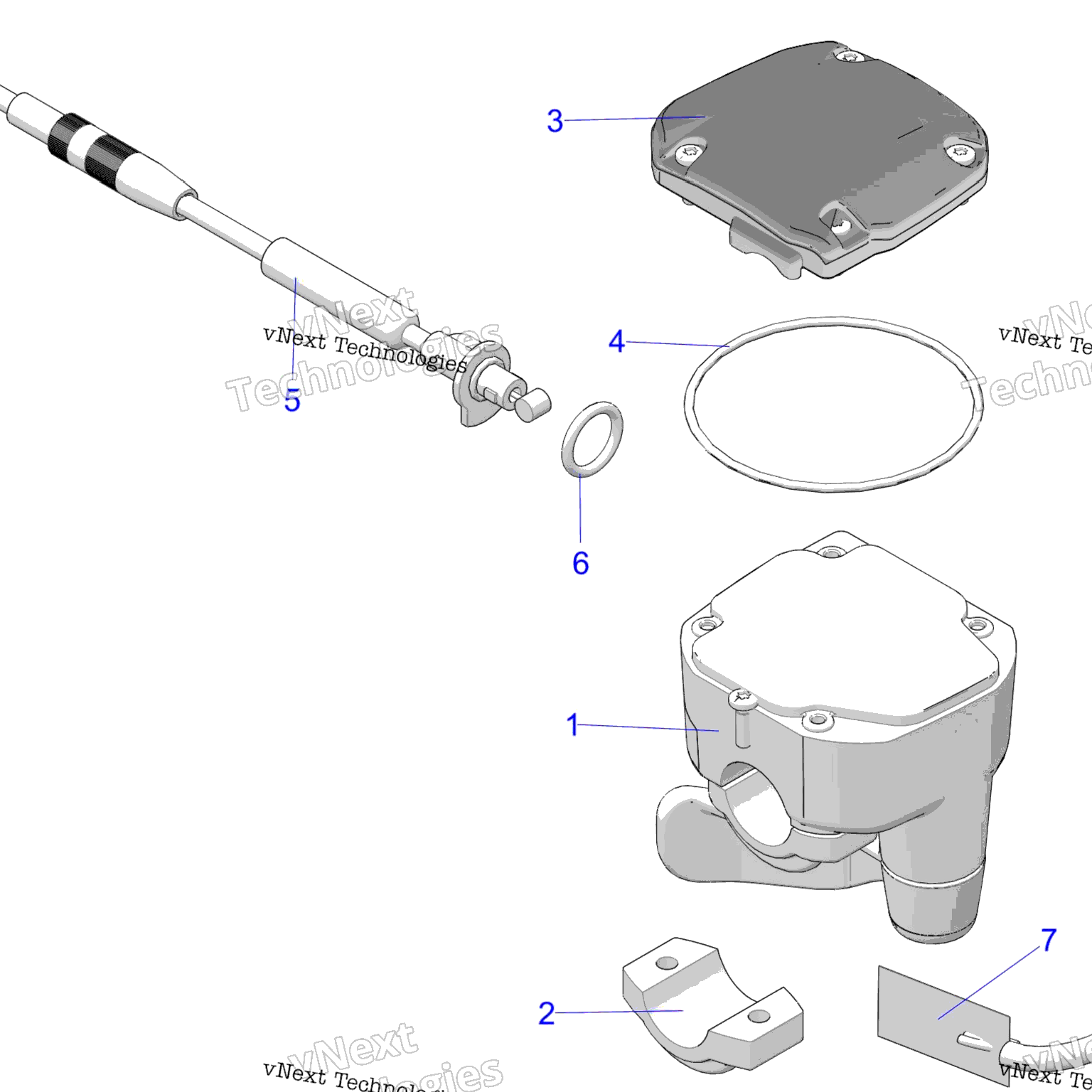Схема узла Steering, Controls, Throttle Asm. & Cable