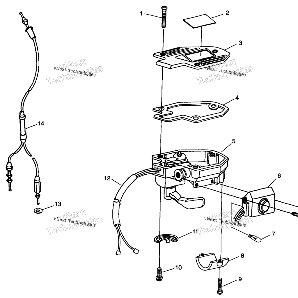 Схема узла Controls Throttle Asm./Cable