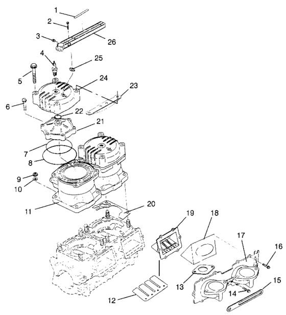 Схема узла Cylinder & Manifold (Sl 700 B964066 And Intl. Sl 700 I964066) Для Polaris Sl 700