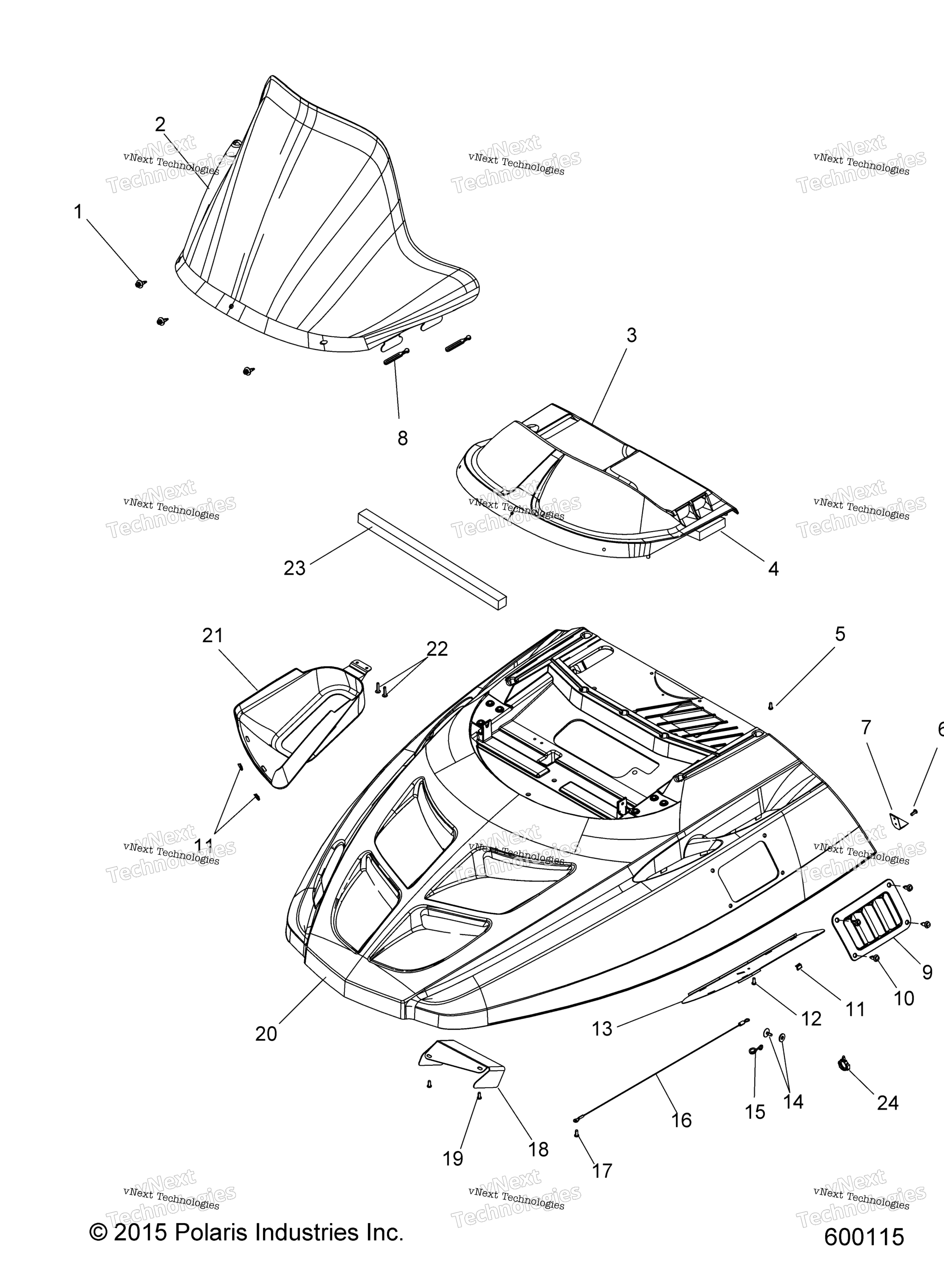 Схема узла Body, Hood Asm. & Windshield All Options
