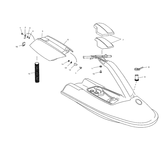 Схема узла Upper Engine Hood (W035402Da) Для Polaris Octane