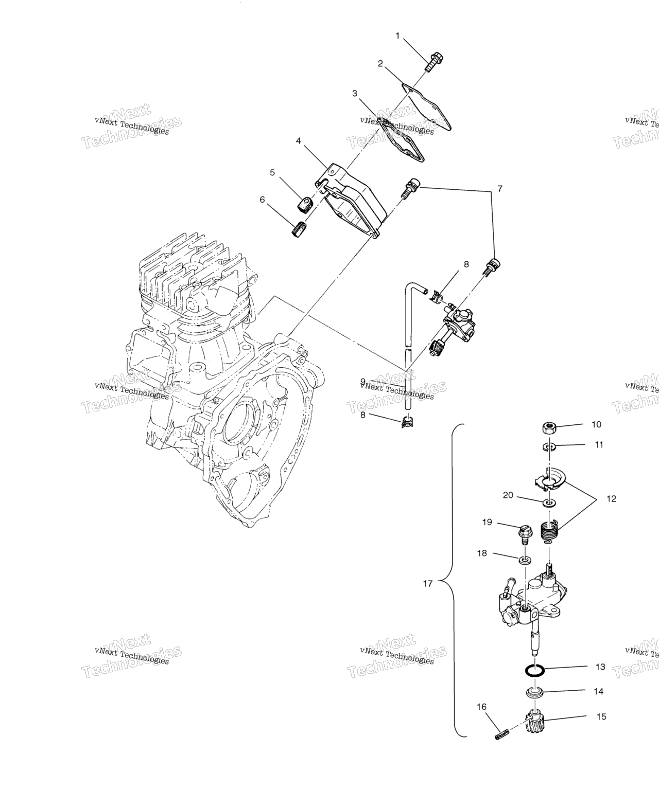 Схема узла Масляные Насосы