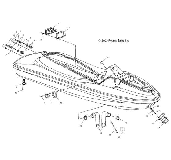 Схема узла Hull And Body (W045098Ca/Ia) Для Polaris Genesis I