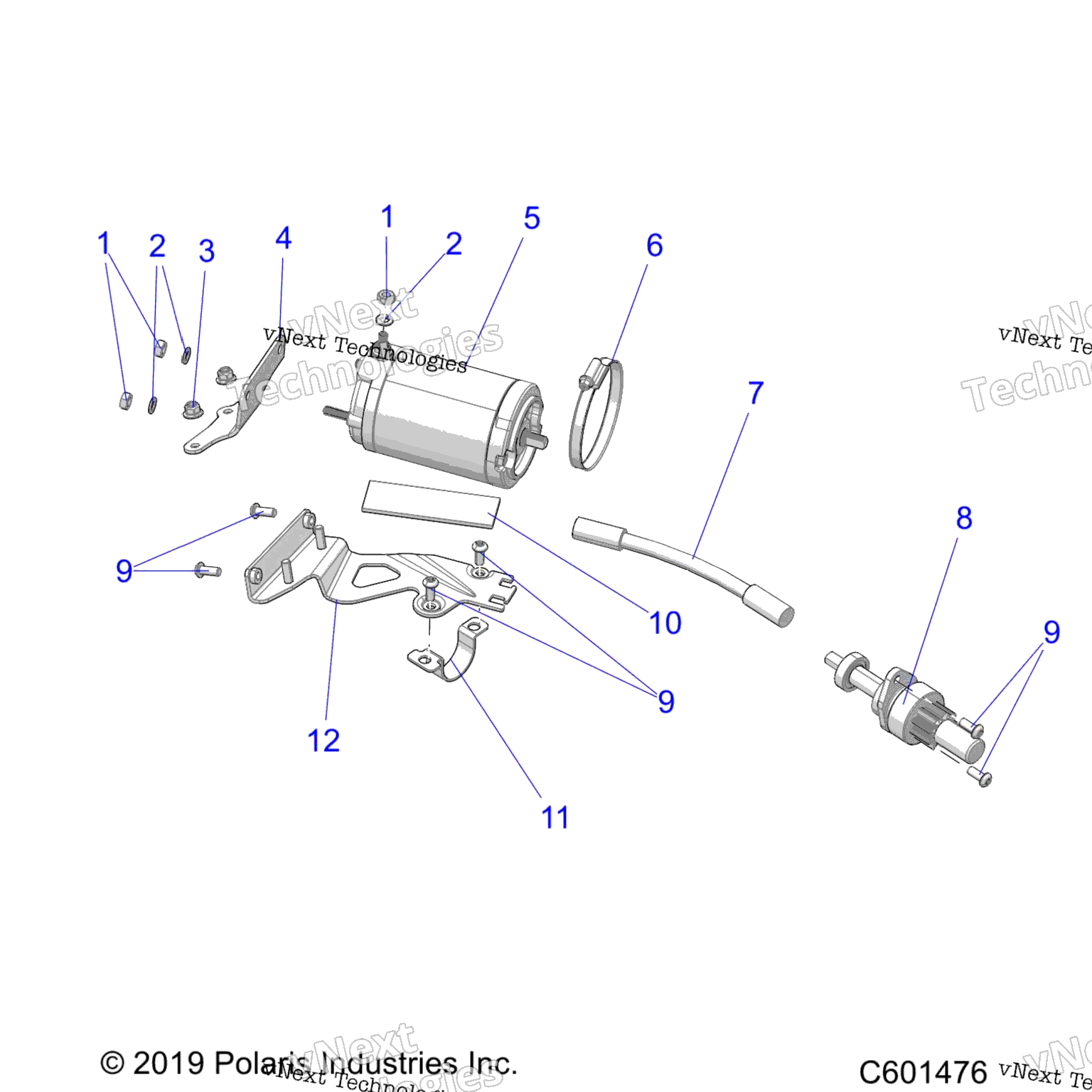 Схема узла Engine, Starter Motor Elect. Start Opton