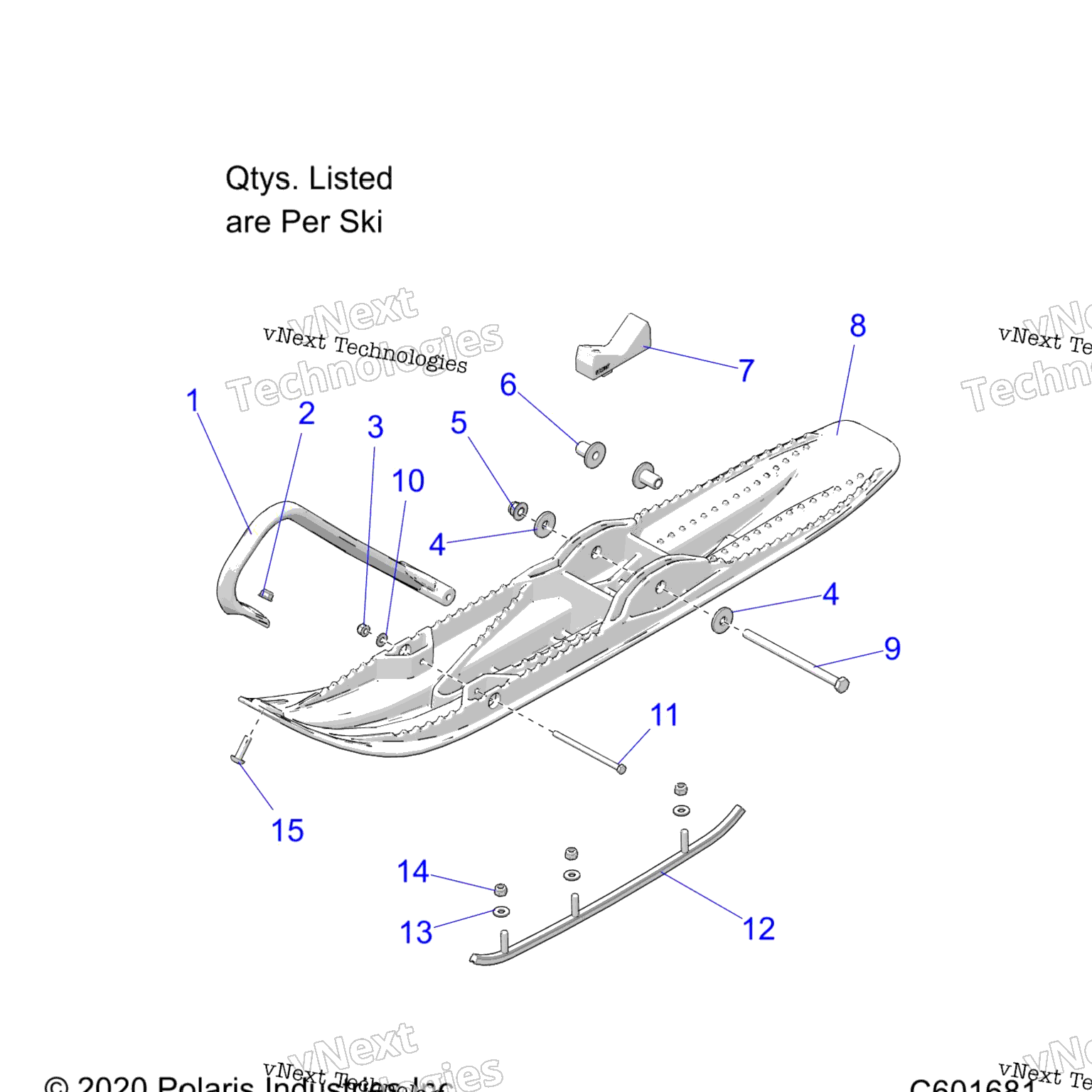 Схема узла Steering, Ski Asm. S21Ekl6Pe (C601681)