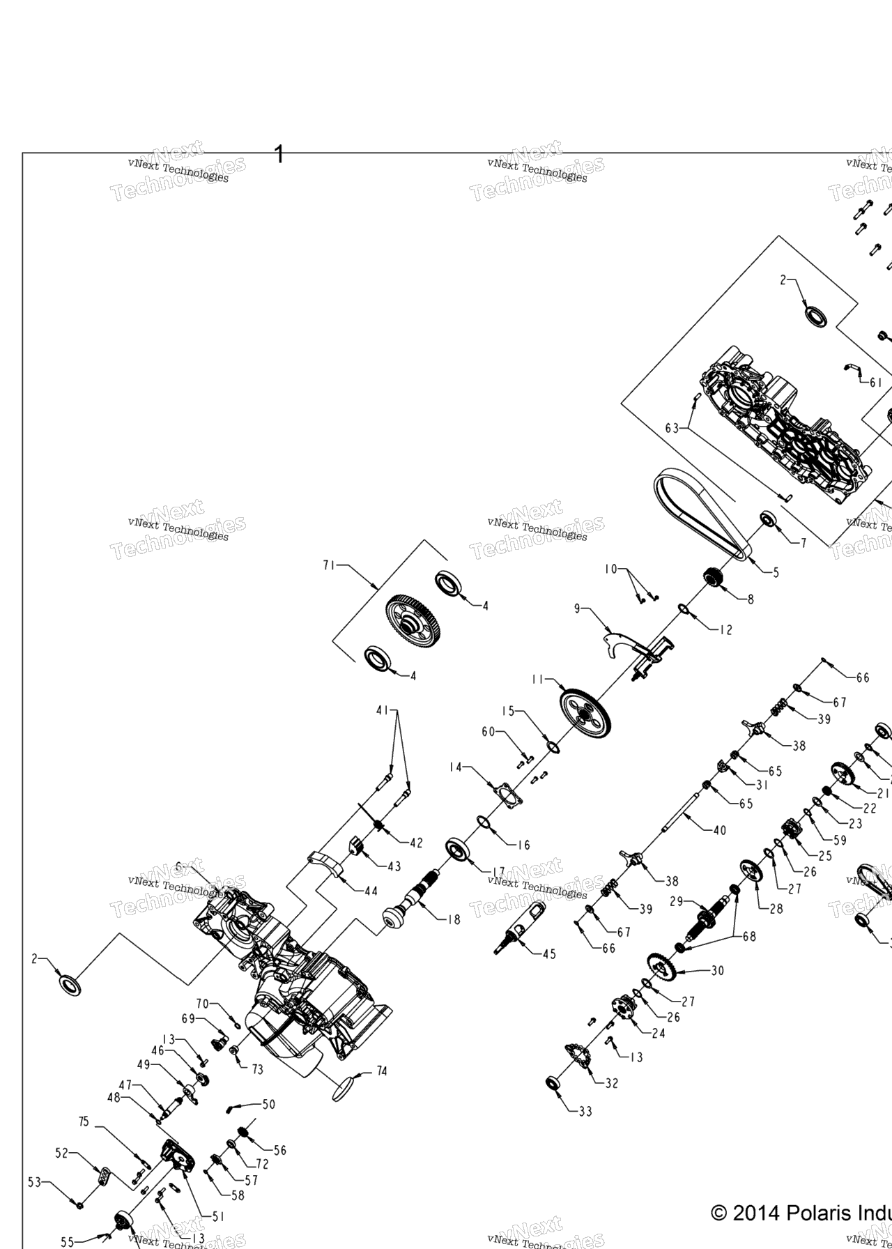 Схема узла Трансмиссия, Главный Редуктор