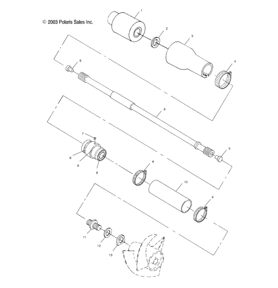 Схема узла Drive System (W045101Ca/W045101Ia) Для Polaris Virage I