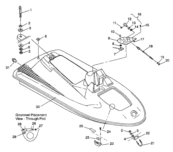 Схема узла Hull And Body Assembly (Sl 650 / B934058) Для Polaris Sl 650