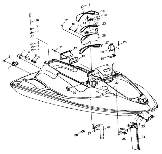 Схема узла Hull And Body (B984690) Для Polaris Slxh